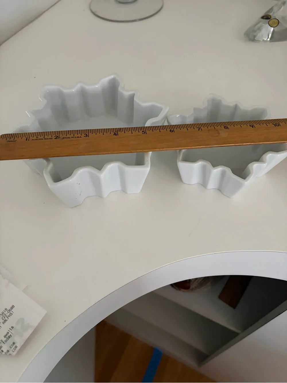 Crate&Barrel White Fluted Ceramic Dish